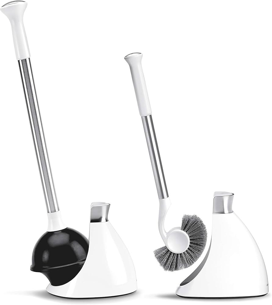 simplehuman Plunger and Toilet Brush Bundle, White | Amazon (US)