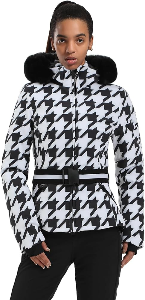 Women's Ski Jacket Snowboard Warm Winter Short Slim Snow Coat Jacket Mountain Windproof Waterproo... | Amazon (US)