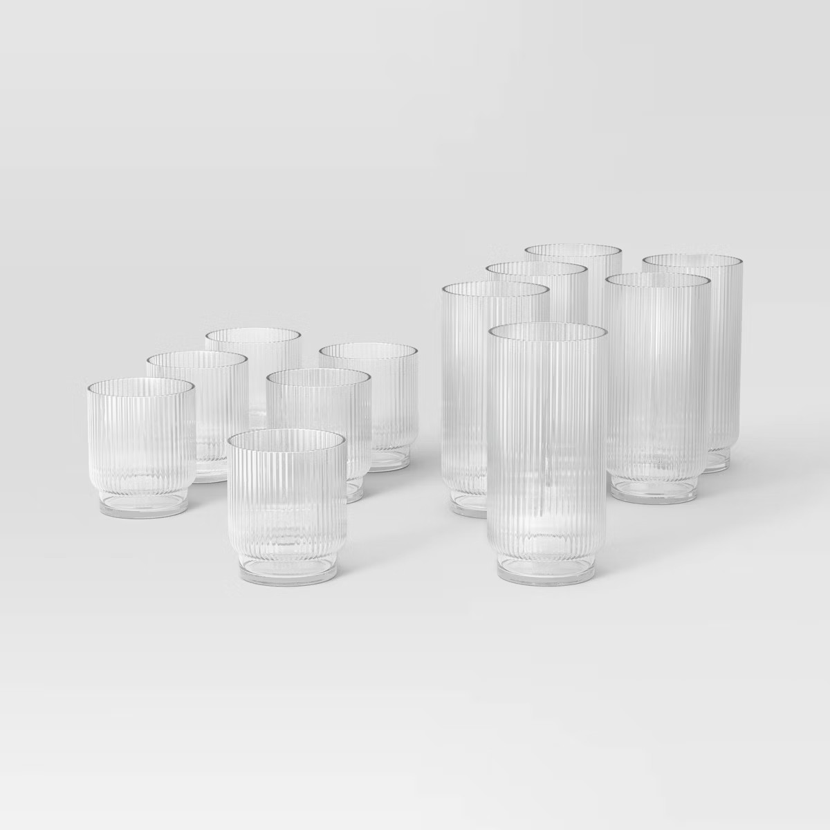 12pc Mixed Ribbed Cassin Tumbler Set - Threshold™ | Target