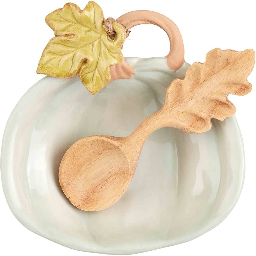 Mud Pie Pumpkin Tidbit, dish 4 3/4" x 5 3/4" | spoon 5", Blue | Amazon (US)