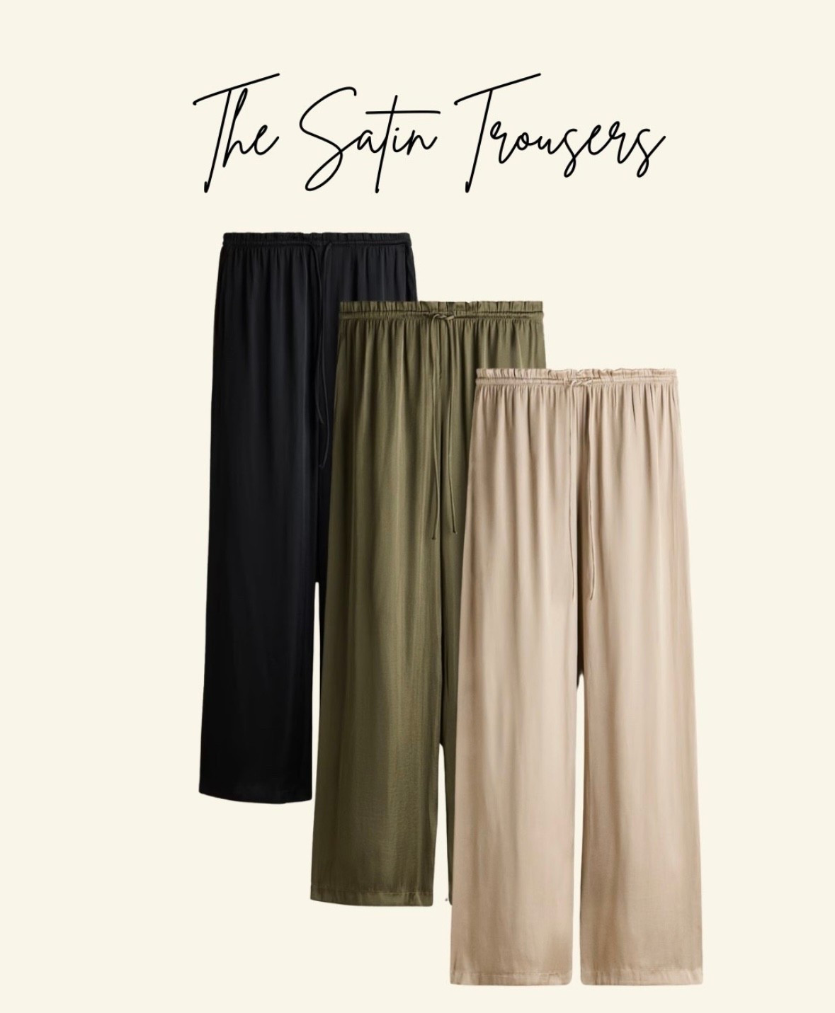 The satin trousers for £17.99 are a staple for spring / summer 🥥
Love them! 
And up to 30% off 🤍

#LTKspring #LTKeurope #LTKuk