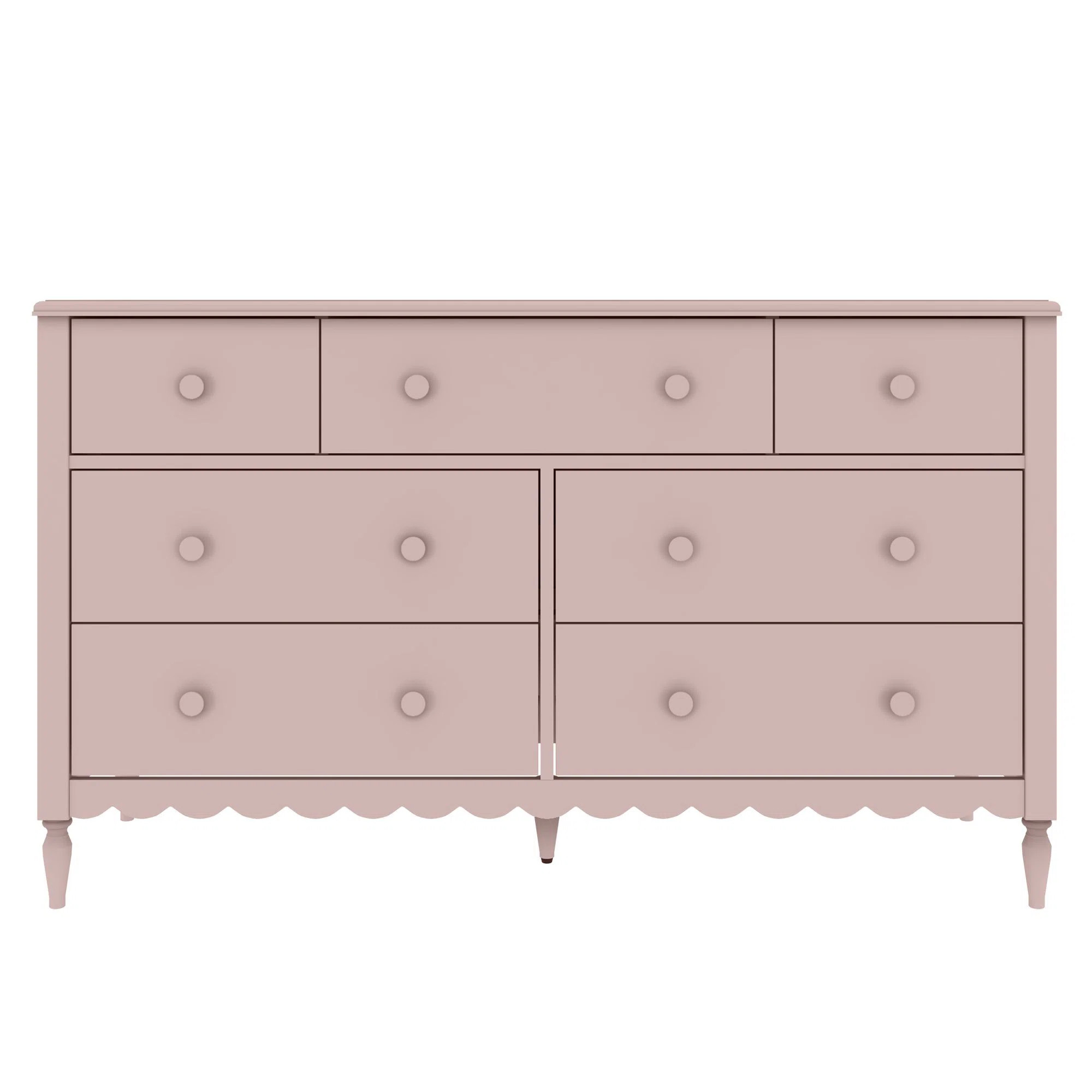 Charlotte 7 Drawer Dresser, Blossom Pink | Wayfair North America