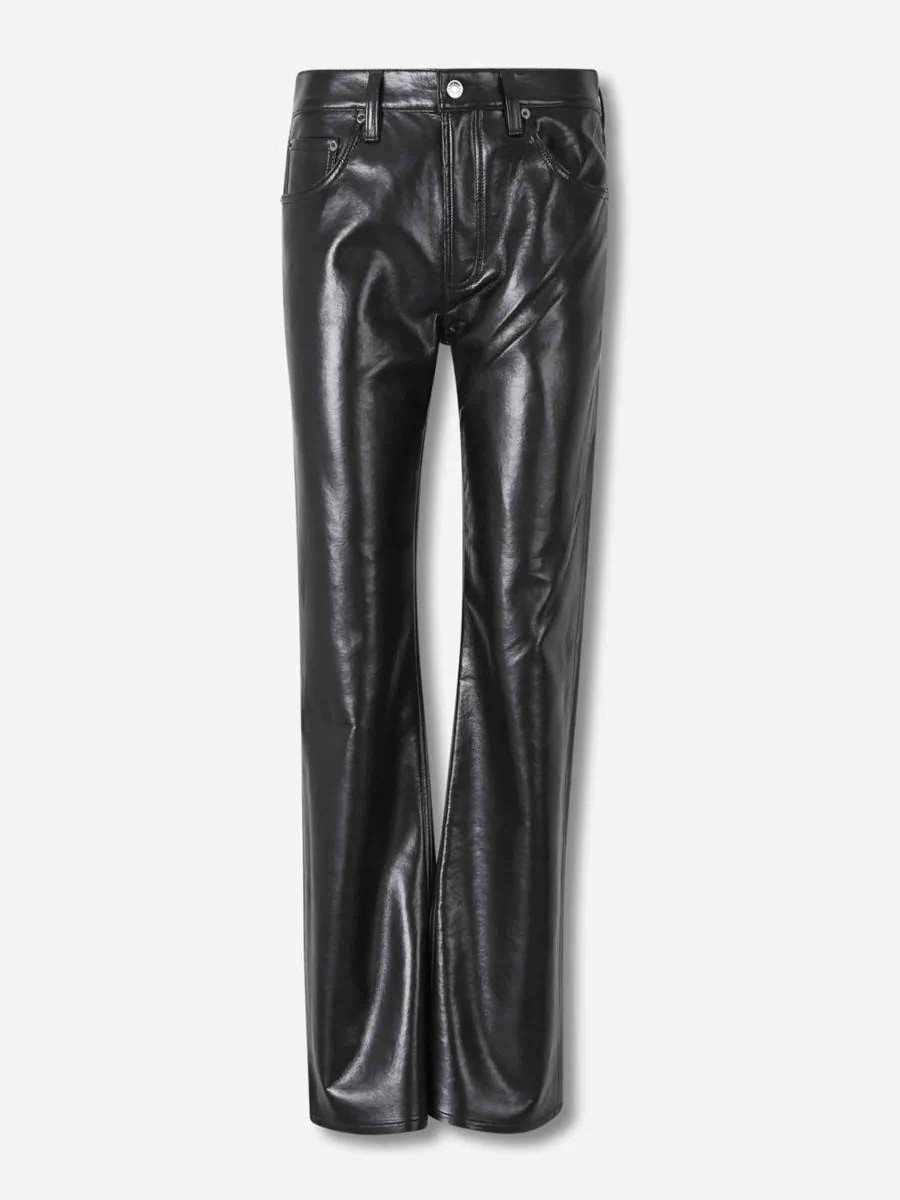 Agolde Straight Leather Pants | Baltini