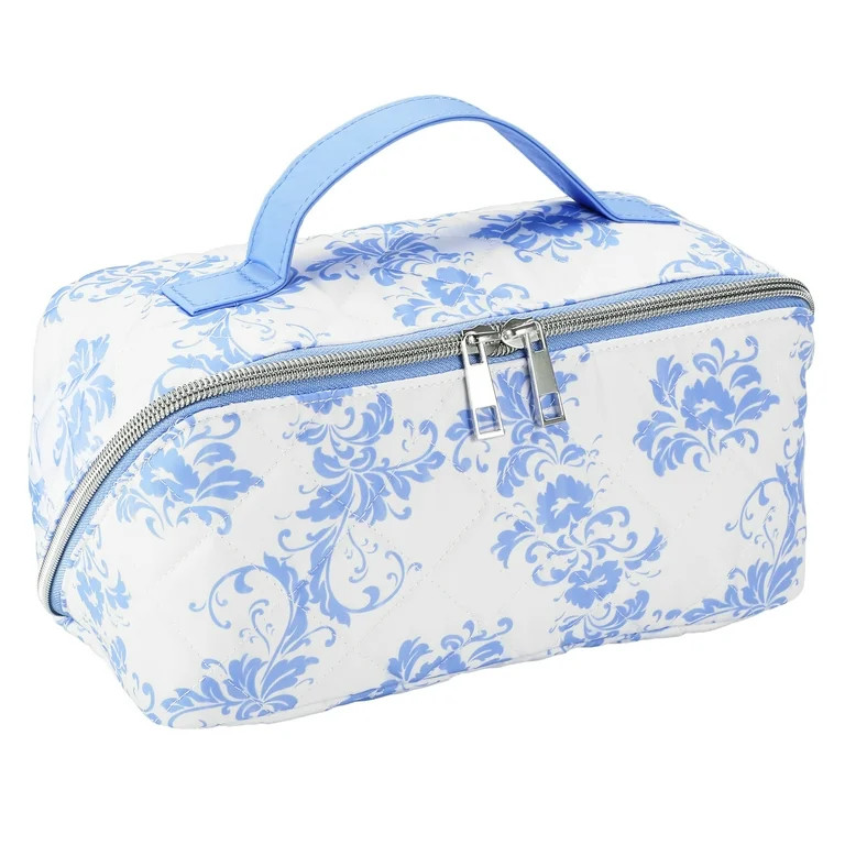 Cosmetic Bag for Travel and Makeup, Cosmetic Bag for Women Zipper Pouch Travel Cosmetic Organizer... | Walmart (US)