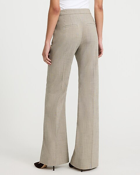 Editor Lightweight Textured High Waisted Trouser Flare | Express