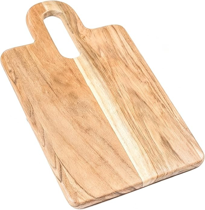 The Fine Living Co. Wood Serveware Board, Chopping Board, Acacia Wood Charcuterie Board, Pizza Br... | Amazon (US)
