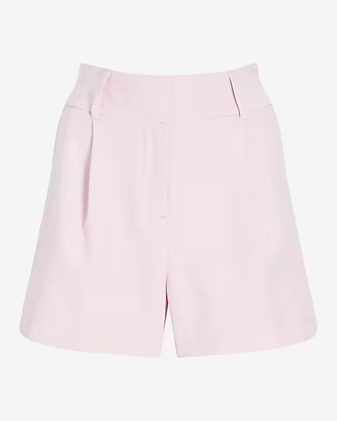 Super High Waisted Tailored Pleated Shorts | Express