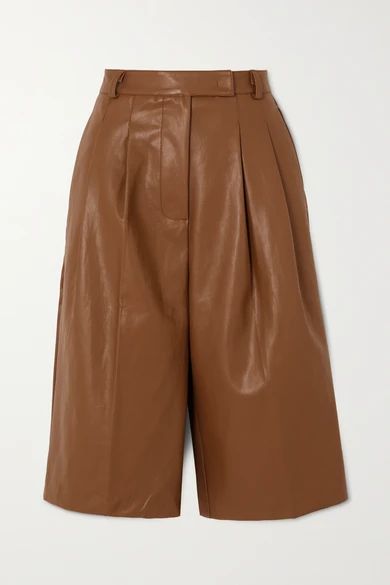 Pernille pleated faux leather shorts | NET-A-PORTER (US)