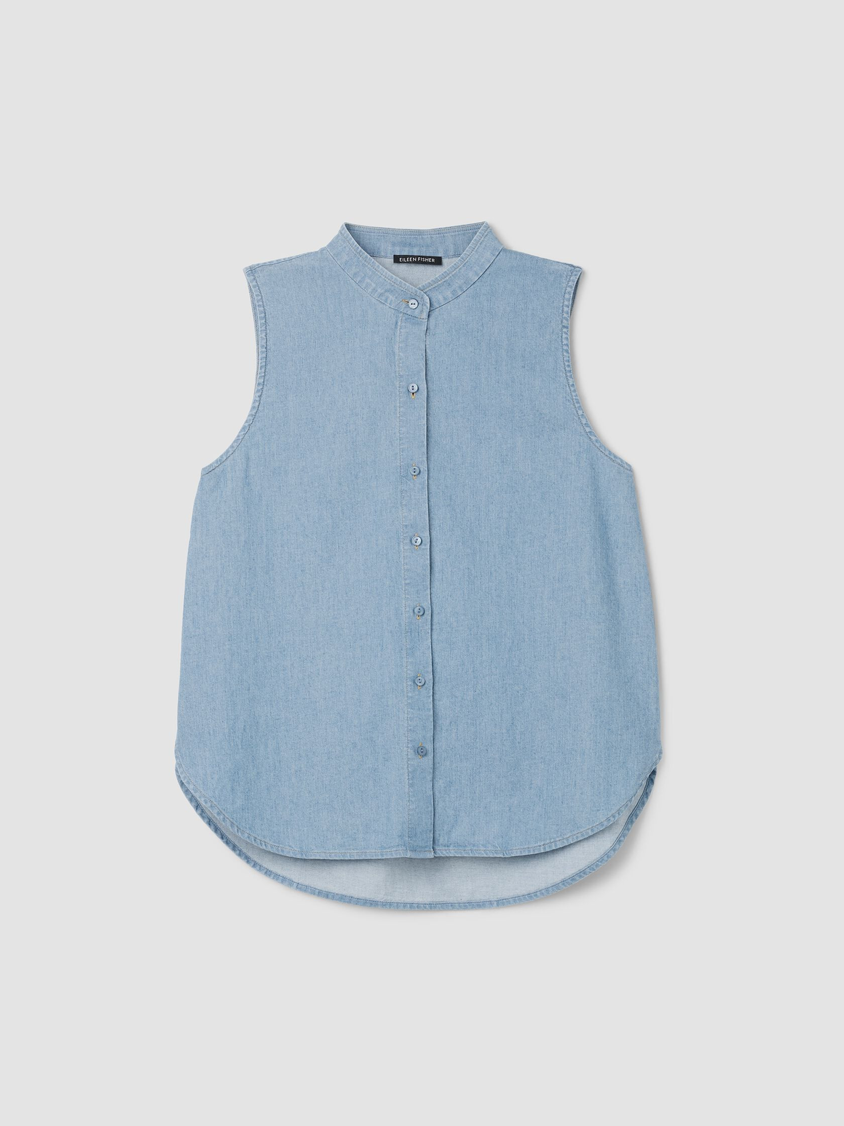 Airy Organic Cotton Twill Sleeveless Shirt | Eileen Fisher