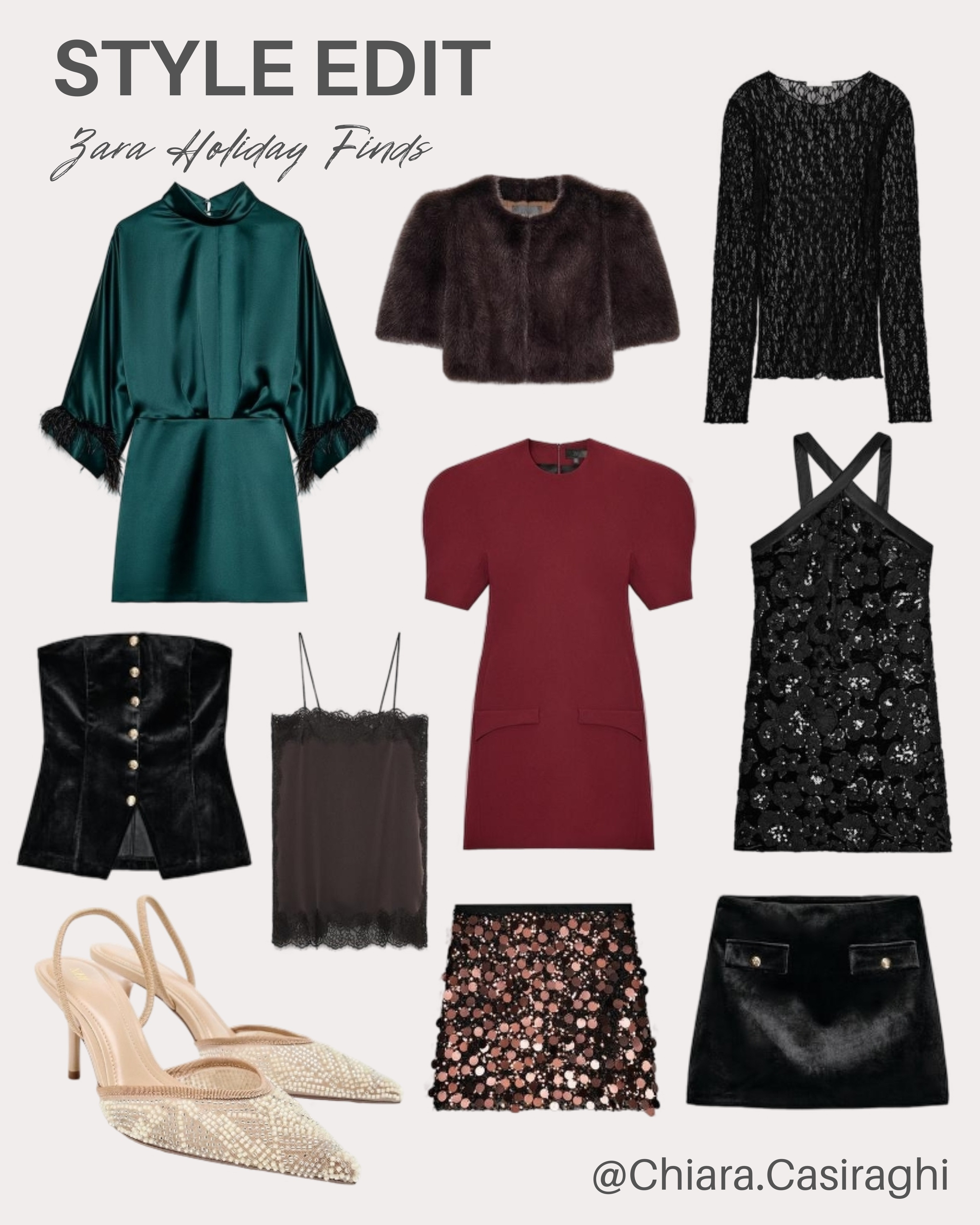 Holiday sparkle secured! My new Zara Holiday Finds Style Edit is LIVE, featuring the best affordable party looks, glamorous dresses, and festive accessories you need right now. These pieces are selling fast! Tap to shop my top Zara holiday picks! #ZaraHaul #HolidayStyle #ZaraFinds #PartyOutfit #AffordableFashion #ShopTheLook #FestiveFashion #OOTN 

 #LTKHoliday #LTKdayinmylife #LTKootd