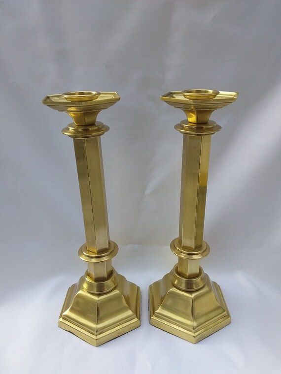 Black Friday Sale Vintage Solid Brass Candle Holders | Etsy (CAD)