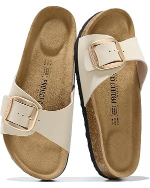 Project Cloud 100% Genuine Leather Sandals Women Dressy Beach Essentials Slides for Women Footwea... | Amazon (US)