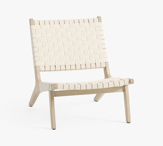 Abbott Acacia Woven Outdoor Lounge Chair | Pottery Barn (US)