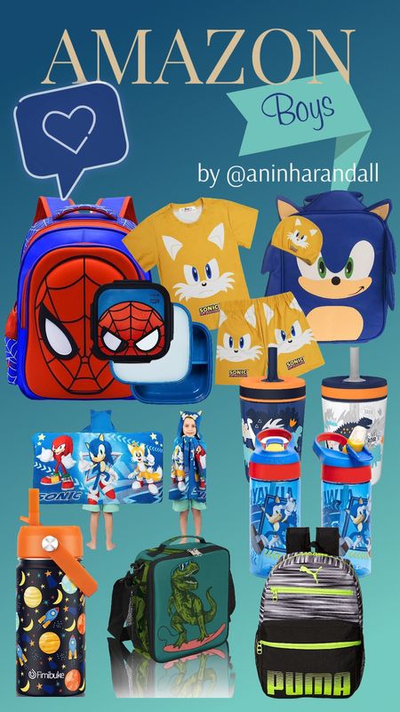 Amazon for boys ⚽️ Character Boy Clothes | Back to School for Boys | Hooded Towels for Boys | Boy Tumbler Cups | Water Bottle | Spider Man | Sonic |Backpack for Boys | Boy Lunchbox | Back to School 

#LTKitbag #LTKtravel #LTKkids
