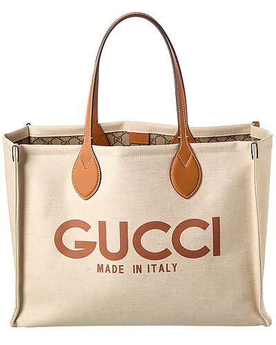 Medium Canvas & Leather Tote | Gilt & Gilt City
