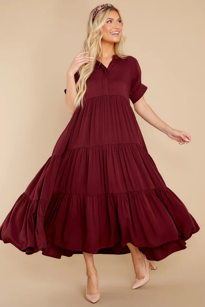 Saving My Love Burgundy Maxi Dress | Red Dress 