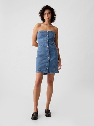 Strapless Denim Mini Dress | Gap (CA)