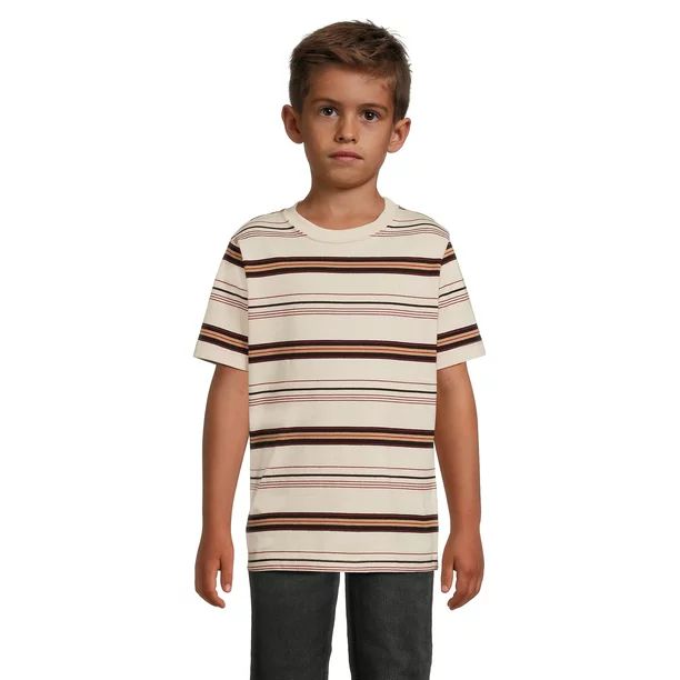 Wonder Nation Boys Short Sleeve Striped T-Shirt, Sizes 4-18 & Husky | Walmart (US)
