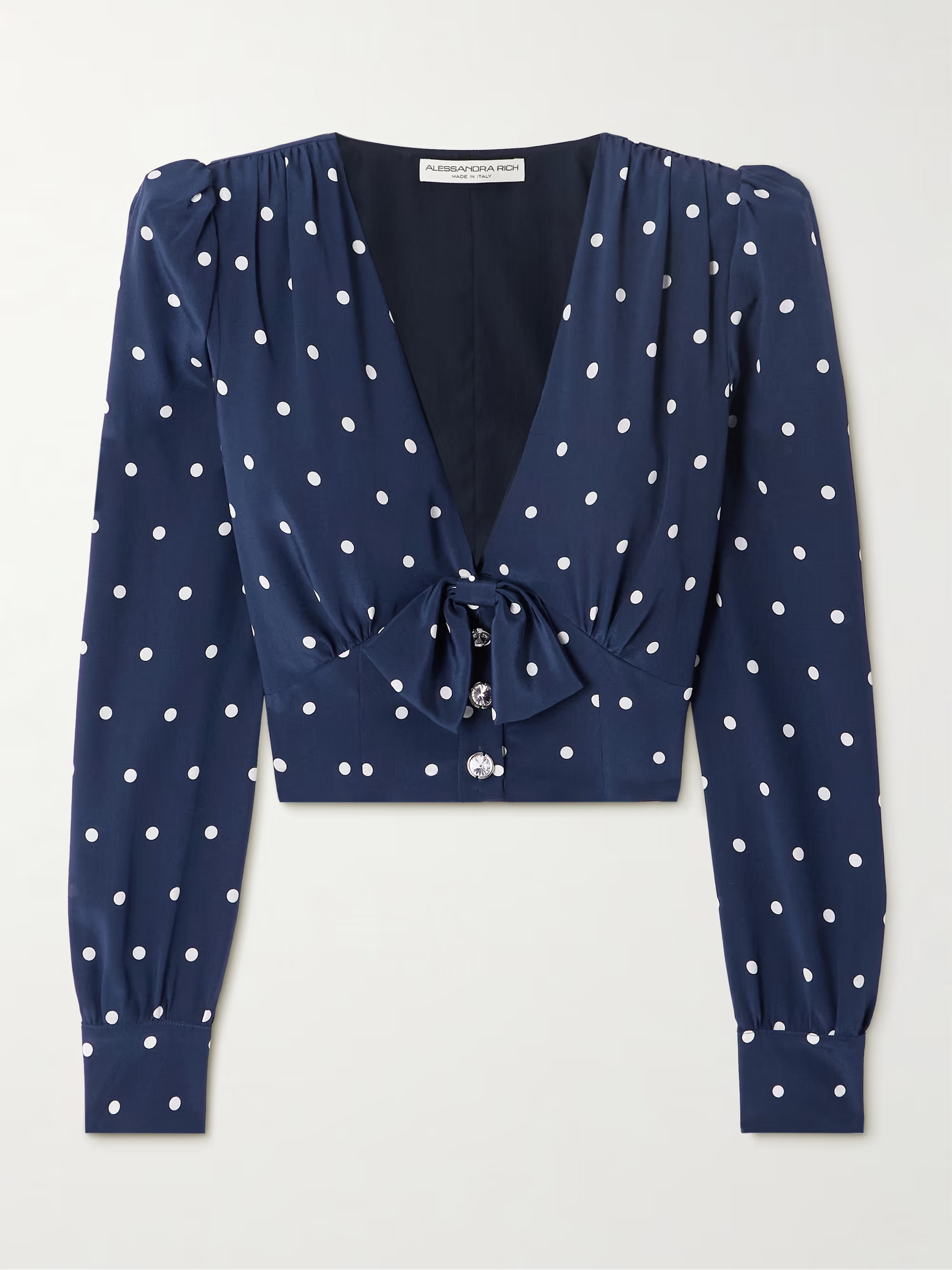 Crystal-embellished polka-dot silk-crepe blouse | NET-A-PORTER (US)