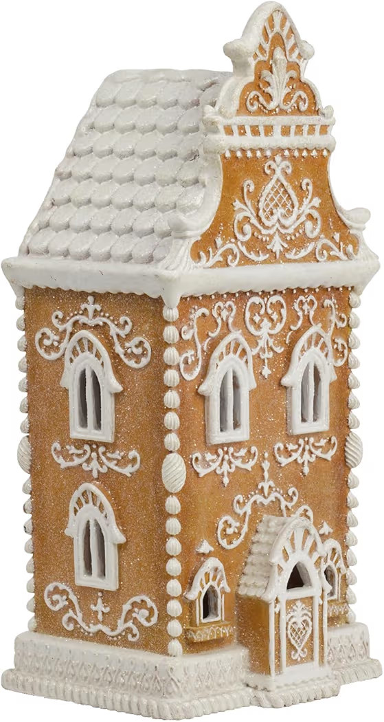 Braxio Gingerbread House Christmas Decorations Indoor - Resin Winter Gingerbread House with Led L... | Amazon (US)