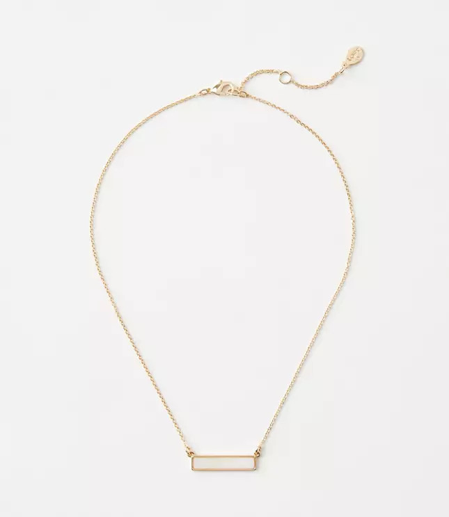 Pearlized Bar Necklace | LOFT