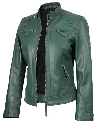 Decrum Womens Leather Jacket | [1324223] D1 Green, M | Amazon (US)