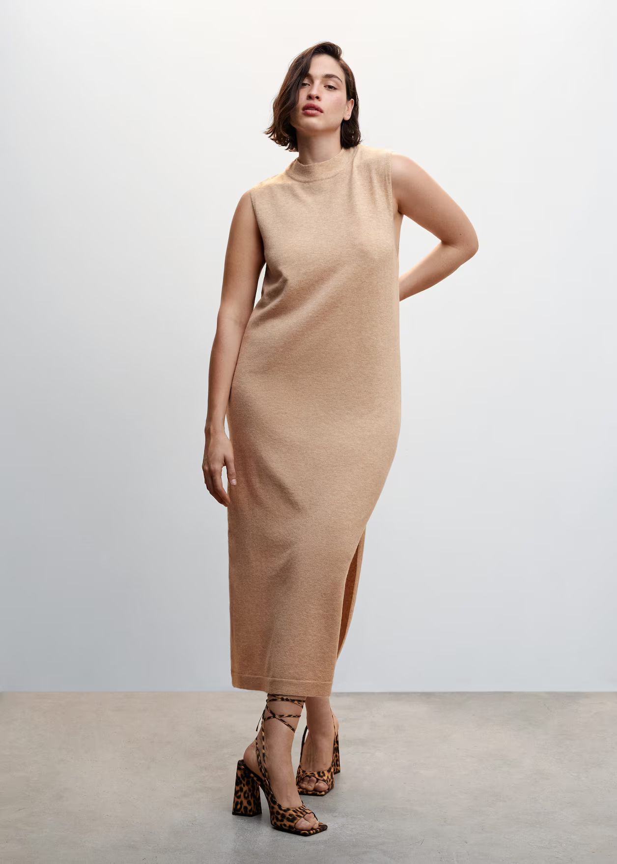 Side slit knit dress | MANGO (US)