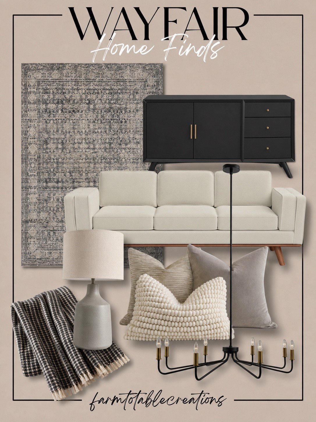 Wayfair Home Finds You’ll Love 🖤✨

If you’re looking to create a timeless, designer-inspired home, these Wayfair finds are worth adding to your wishlist. From the sleek black sideboard and modern chandelier to the cozy neutral sofa, textured pillows, and vintage-inspired rug, every piece brings warmth, character, and effortless style to your space.

Follow @farmtotablecreations on Instagram for more cozy home finds and affordable designer-inspired decor.

#LTKHome #Wayfair #WayfairFinds #HomeDecor #NeutralHome #DesignerInspired #CozyHome #LivingRoomDecor #ModernTraditional #InteriorStyle #AffordableHomeDecor #FarmToTableCreations

#LTKHome #LTKSaleAlert