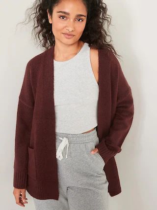Cozy-Knit Open-Front Cardigan Sweater for Women | Old Navy (US)