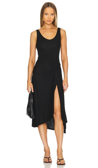 Draped Knot Dress in Black | Revolve Clothing (Global)