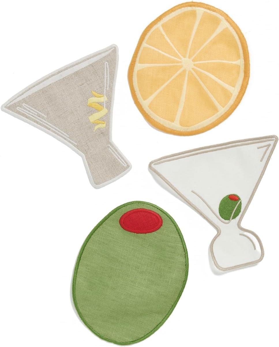 Piecework Martini Cocktail Napkins - Set Of 4 | Amazon (US)