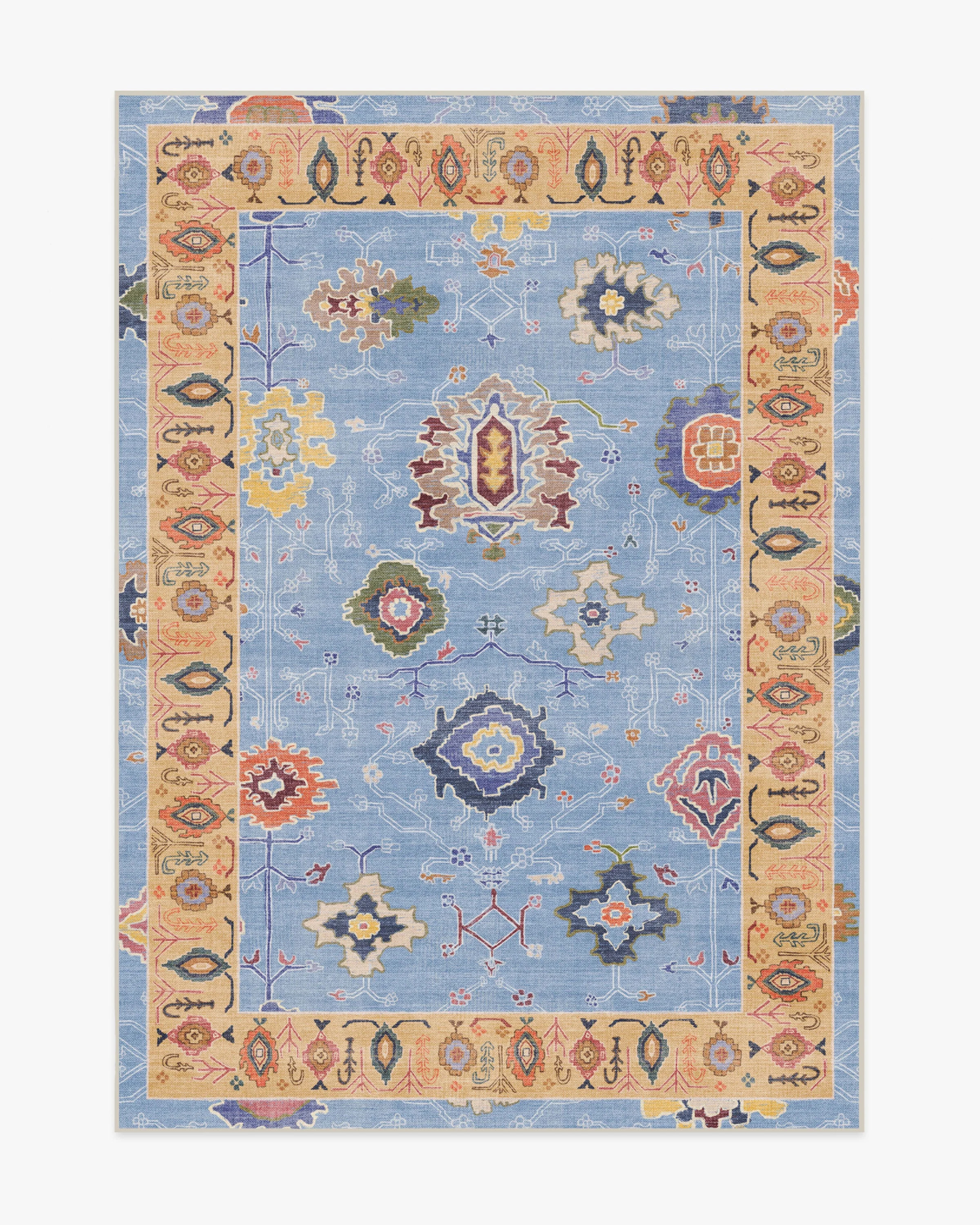 Mehr Soft Blue & Yellow Outdoor Rug | Ruggable