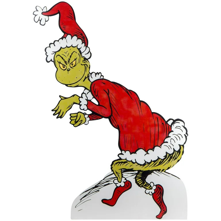Deck the Yards Grinch Stealing Lights Standee, 36" Tall - Walmart.com | Walmart (US)