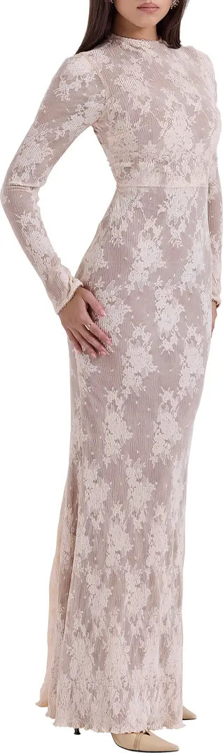 Isoline Lace Long Sleeve Gown | Nordstrom