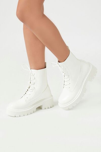 Faux Leather Lug-Sole Booties | Forever 21 | Forever 21 (US)