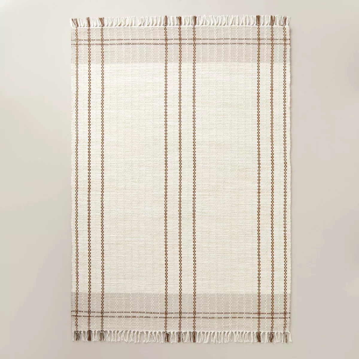 Neutral Color Block Plaid Handmade Woven Area Rug Tan/Cream/Cocoa - Hearth & Hand™ with Magnoli... | Target