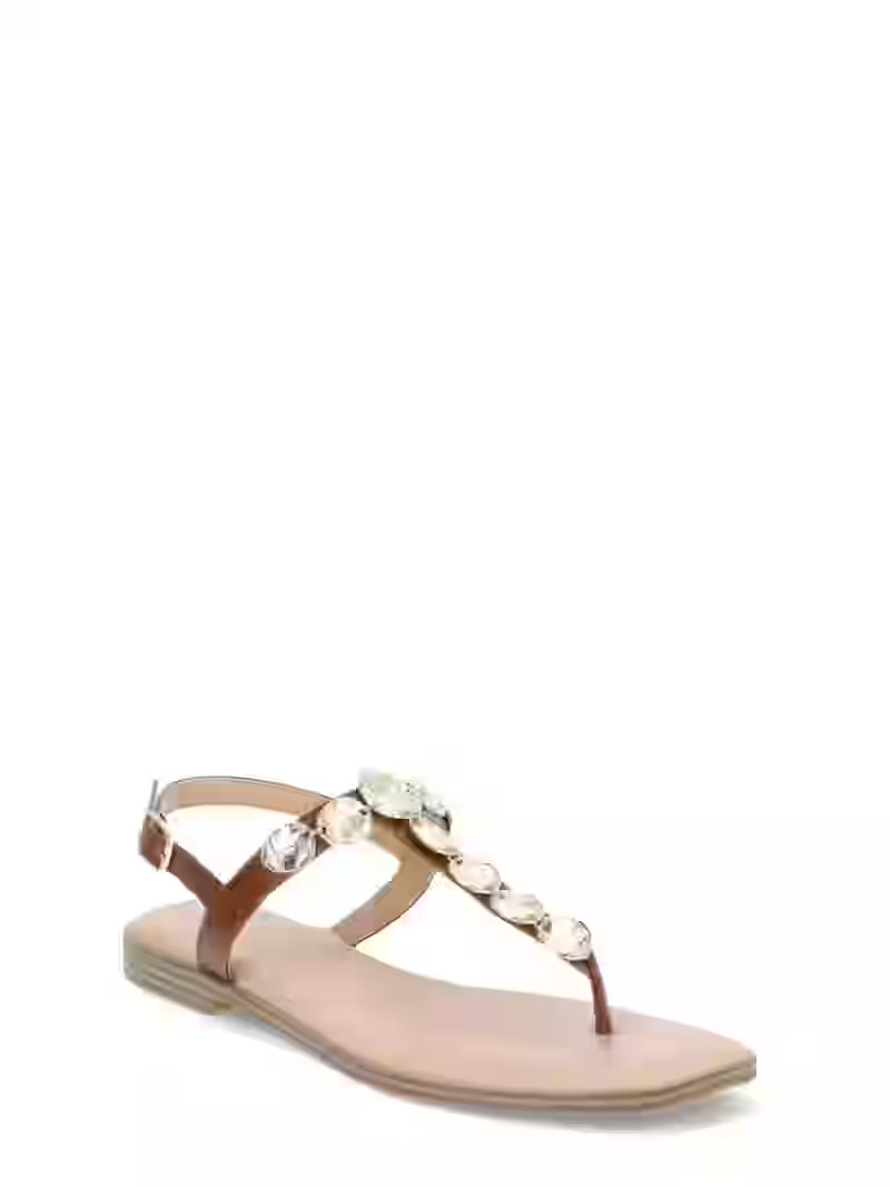 Time and Tru Women's Coin Embellished Thong Sandals | Walmart (US)