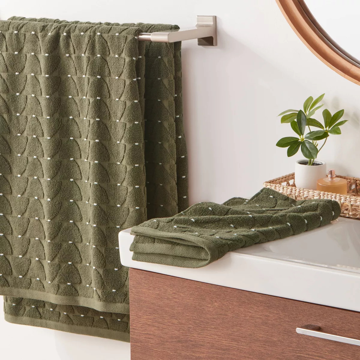 Modern Sculpted Towel Green - Threshold™ | Target