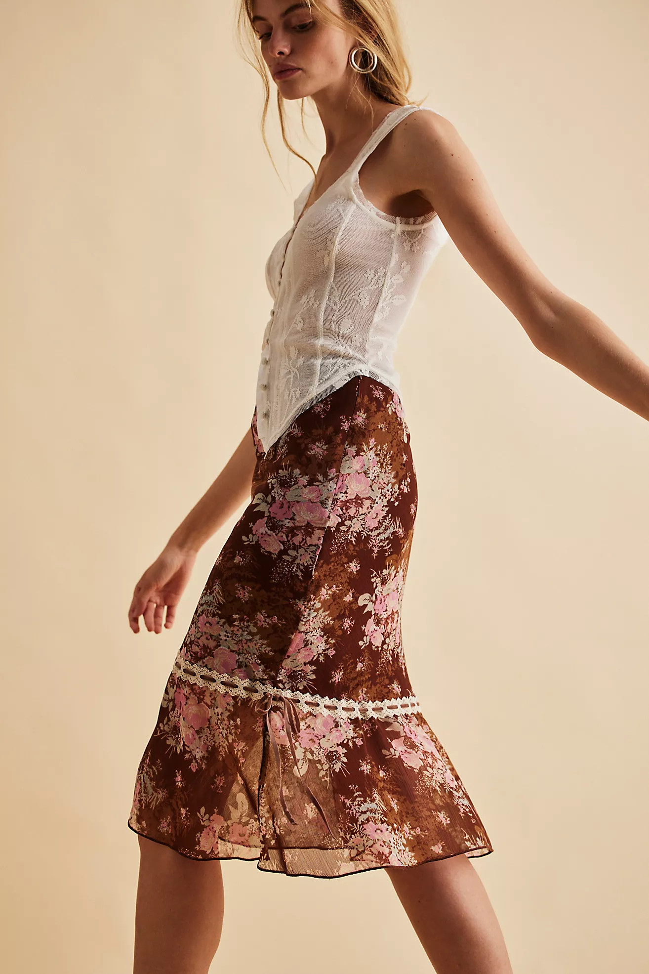 Romantic Roses Printed Midi Skirt | Free People (Global - UK&FR Excluded)