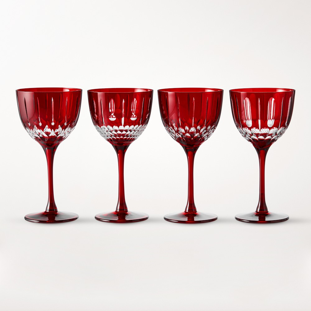 Wilshire Jewel Cut Nick &amp; Nora Glasses, Set of 4 | Williams-Sonoma