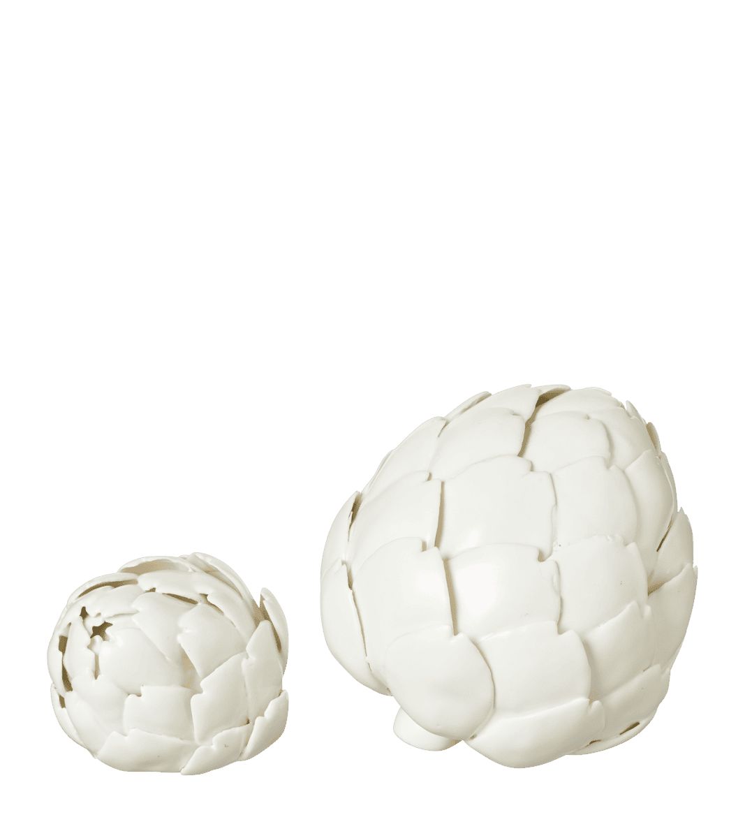 Pair of Porcelain Artichokes - White | OKA US | OKA US