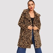Leopard Print Teddy Coat | SHEIN