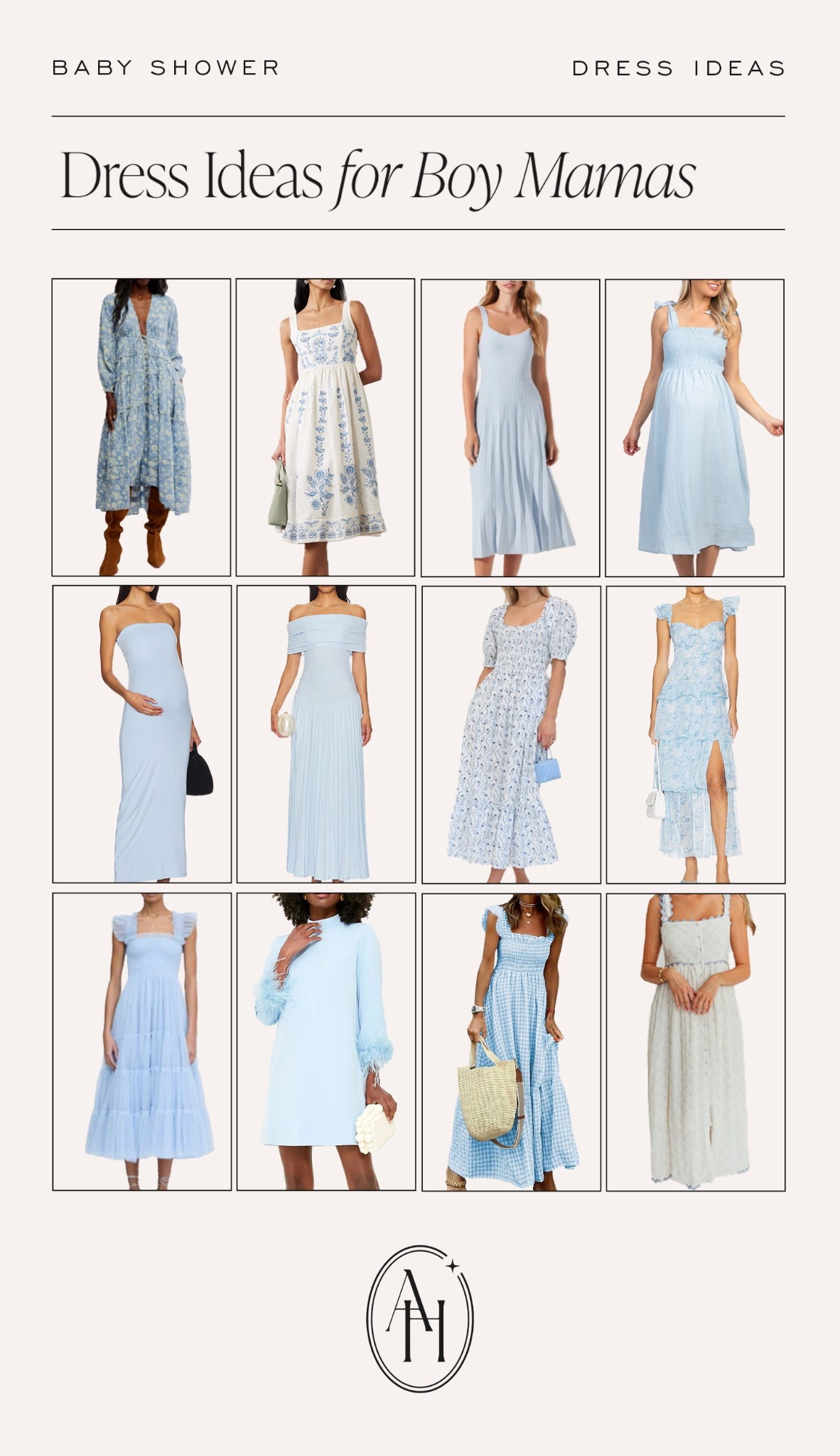 Dress ideas for boy mothers! All the light blue dress to wear to your baby shower or gender reveal! 

#LTKStyleTip #LTKFamily #LTKBump