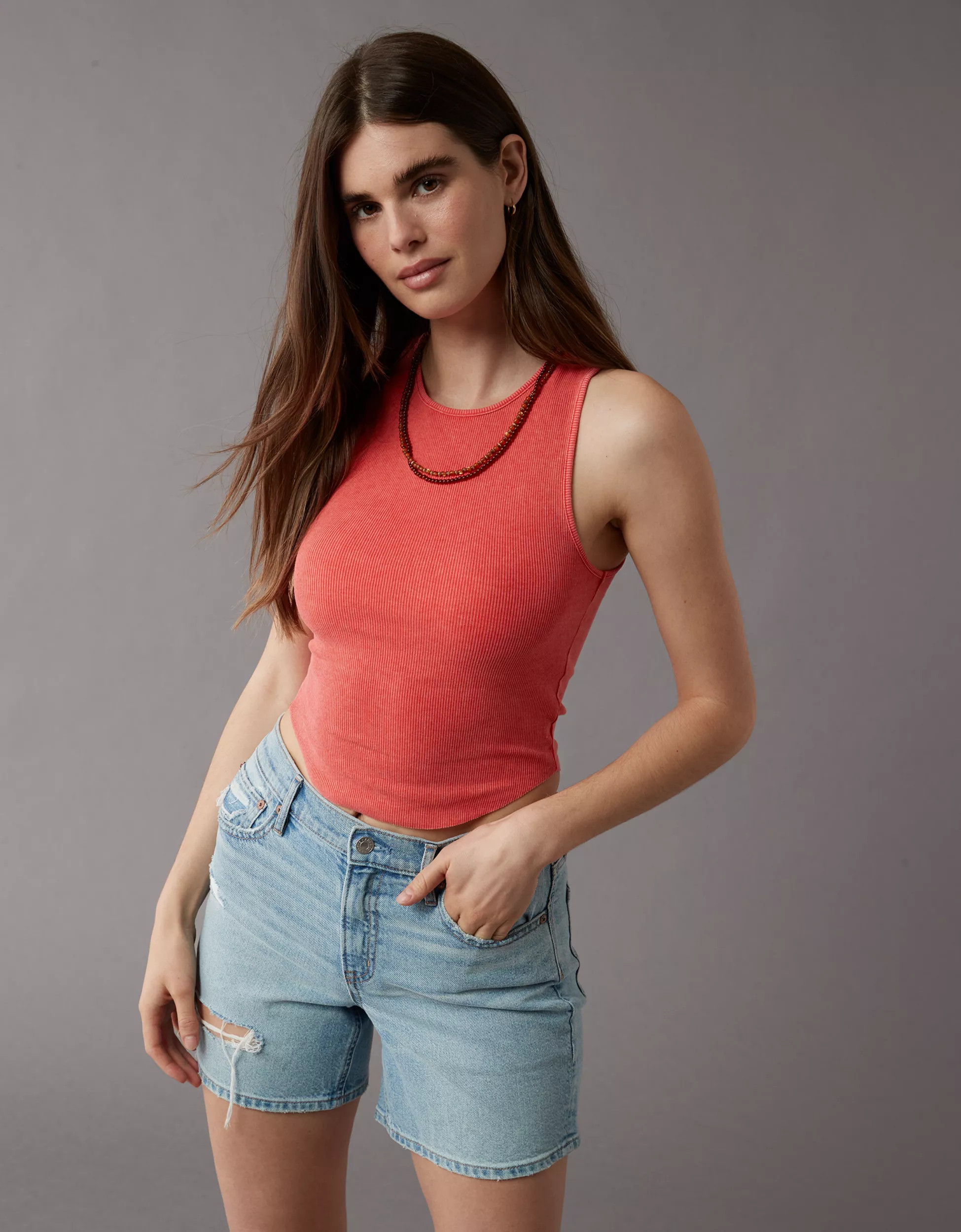 AE High Neck Daily Fave Tank Top | American Eagle Outfitters (US & CA)