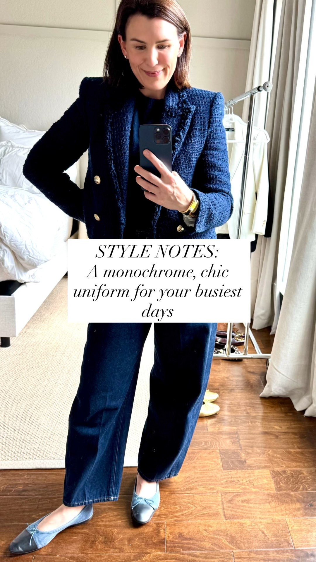 A simple, but chic, outfit formula for your busiest days in office: quality basics, a great pair of shoes, gold accessories, & a blazer. When in doubt, go monochrome. 

#LTKWorkwear #LTKgrwm #LTKootd