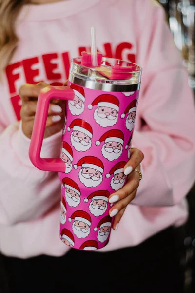 Santa Claus Repeat Holiday Tumbler Cup | Katydid