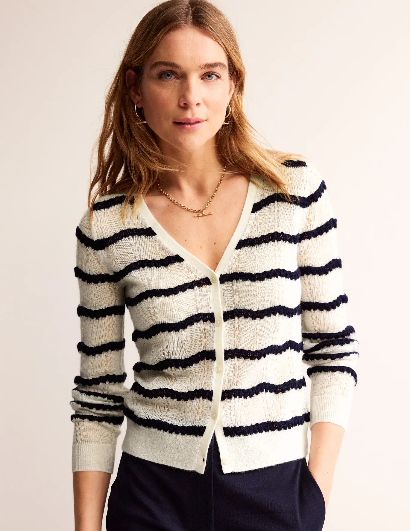 Ivory. Naval Academy Stripe | Boden (UK & IE)