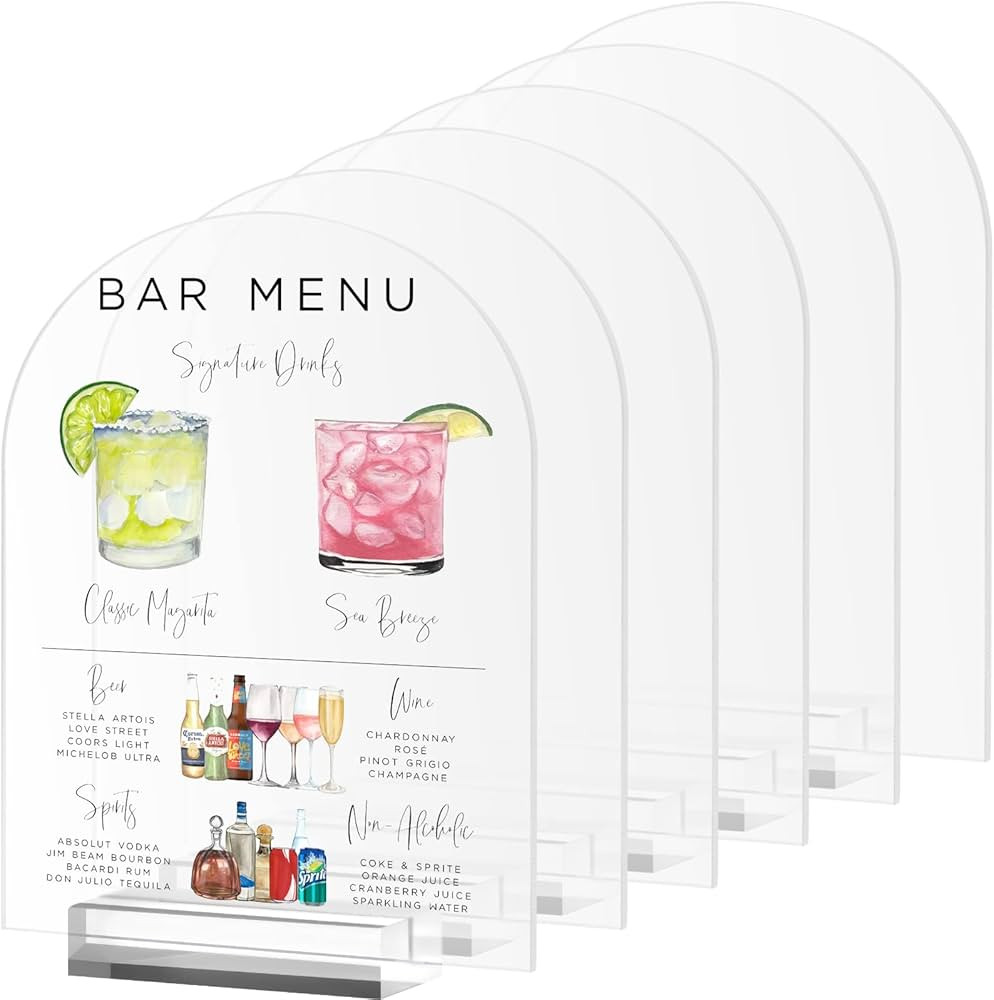 JINMURY 8x10 Inch Arch Acrylic Sign with Stand-6 Pack Frosted Arched Acrylic Sheets with Stand, D... | Amazon (US)
