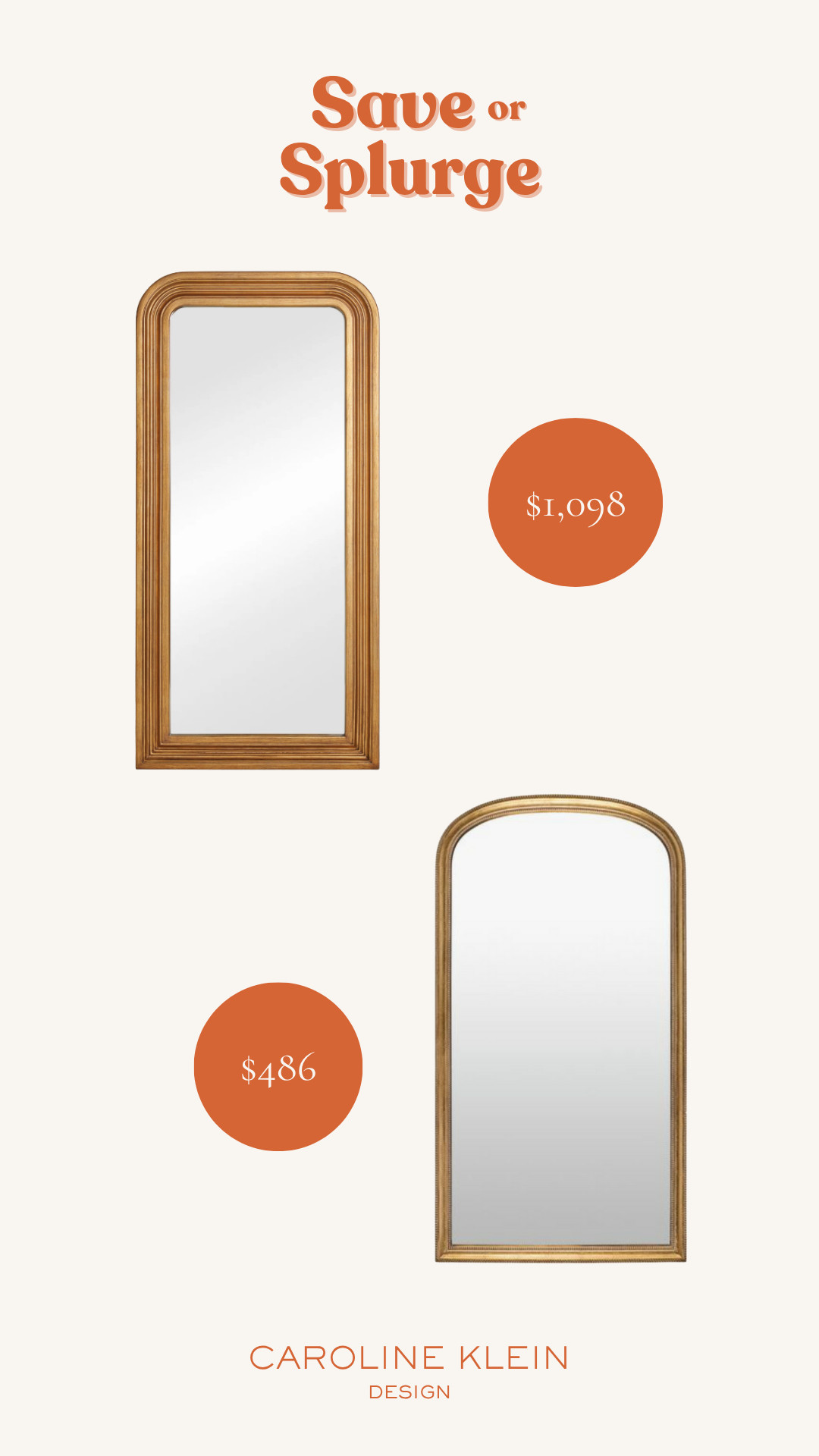 Save or Splurge: Gold Floor Mirror 

 #LTKHome