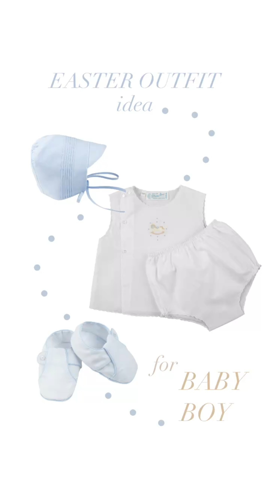 Easter embroidered rocking horse outfit baby boy outfit for this spring 💙🫶🏽

#LTKBaby #LTKBump #LTKKids